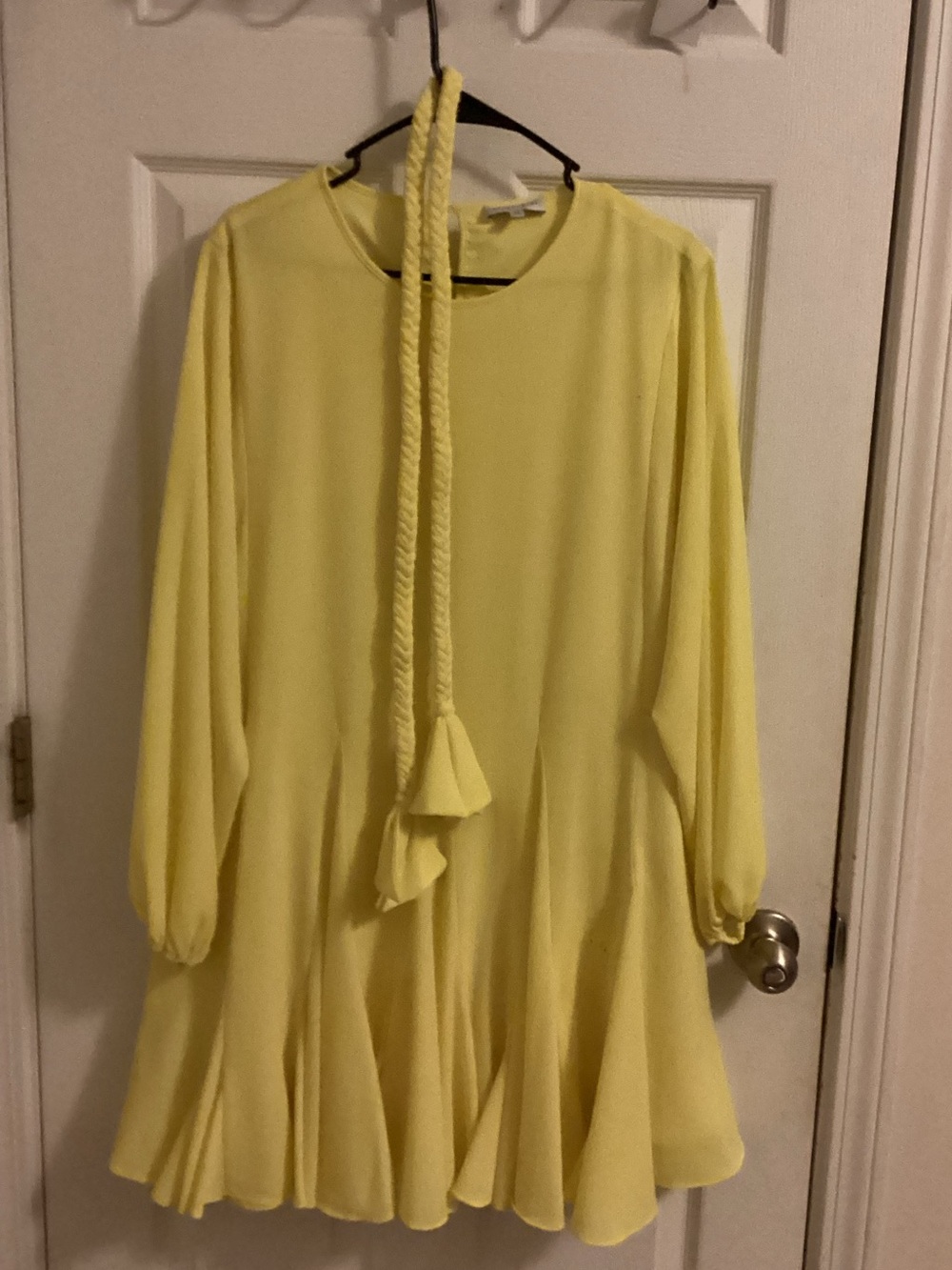 Gianni Bini 'Lemon Yellow Long-Sleeve Flounce Dress